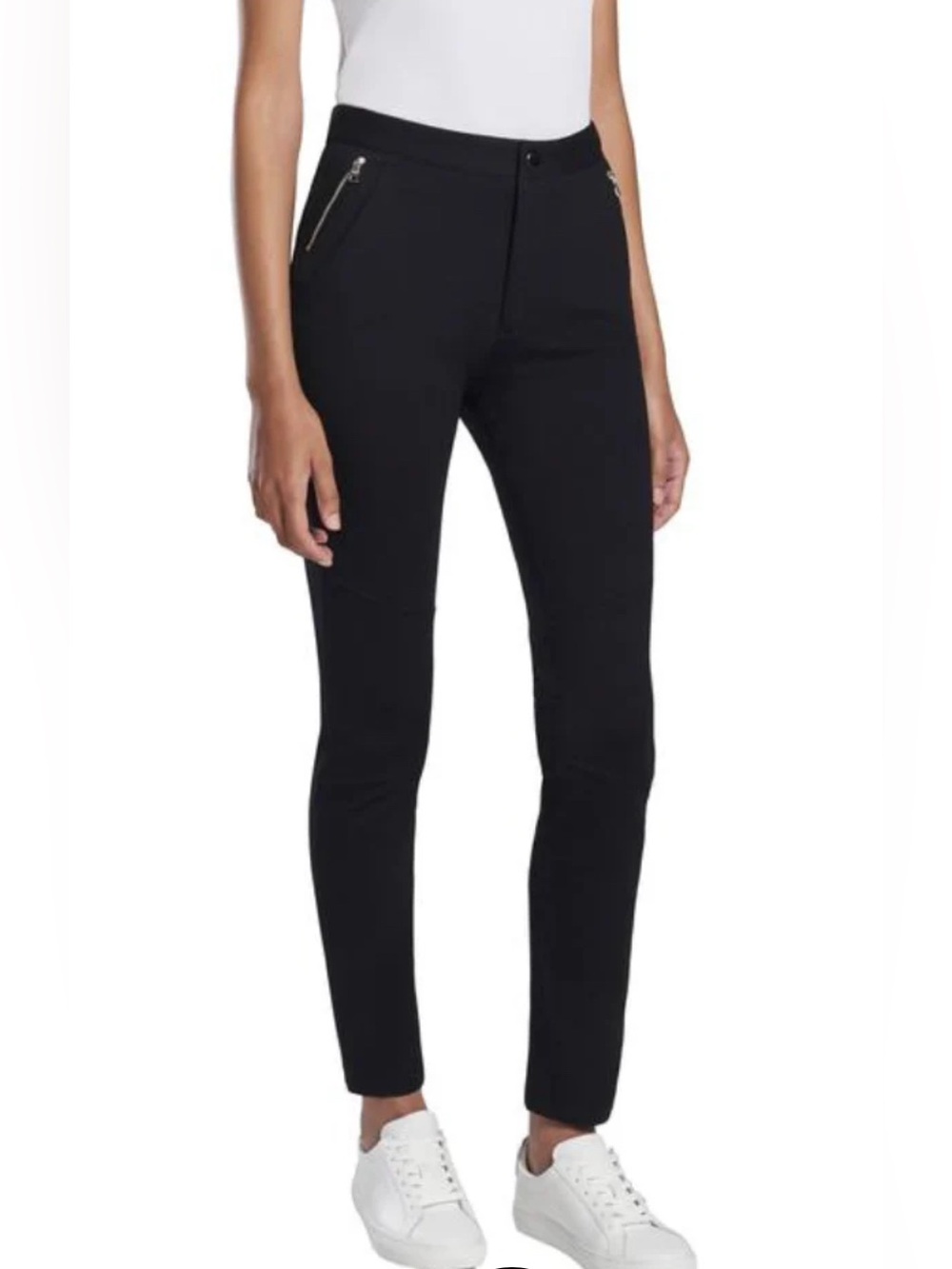 G/Fore Women’s Slim Leg Double Knit Ponte Moto Golf Legging | Onyx Black | 8